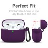 BONGEEK AirPods Pro Case Cover,Soft Silicone Protective Cases Cover Skin for Apple AirPod Pro 2 Charging Case Keychain Front LED Visible,Purple - 4 of 4