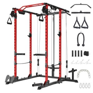 Power Cage with Cable Cross-Over System, Multi-Functional Power Rack with LAT Pull Down System - 1 of 4