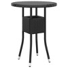 vidaXL Patio Dining Set 3 Piece - Rattan Black - Round Table with Tempered Glass Top and Ergonomic Chairs for Garden, Patio, and Outdoor Lounge - 3 of 4