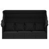 vidaXL Black Patio Lounge Bed with Roof and Cushions - Poly Rattan Outdoor Sun Bed - Adjustable Recliner with Extra Foam Cushions - 3 of 4