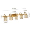 Crystal Gold Bathroom Vanity Light 3/4/5/6 Light Modern Bathroom Vanity Light Fixtures Over Mirror Modern Crystal Vanity Lighting - 2 of 4
