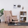 vidaXL Recliner in Cream Fabric - Comfortable Adjustable Reclining Armchair with Soft Sponge Padding and Strong Wooden Legs for Living Room - 3 of 4