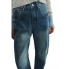 Women's Wo's Relaxed Fit Cropped Barrel Jeans - Aaron & Amber - 4 of 4