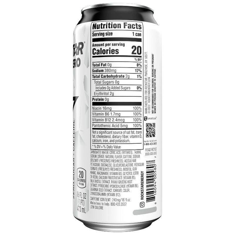 Rockstar Pure Zero Silver Ice Energy Drink - 16 fl oz Can, 5 of 6