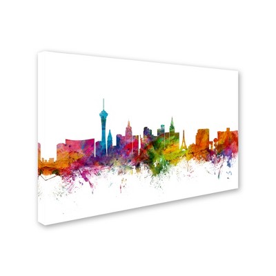 Trademark Fine Art -Michael Tompsett 'Las Vegas Nevada Skyline' Canvas Art