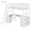 NicBex Full Size Loft Bunk Bed with Desk, Modern Wooden Bed Frame with Storage Shelves, Ladder and Guardrail for Bedroom - 2 of 4