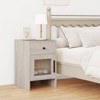Costway 1/2 PCS Farmhouse Nightstand Fluted Bed Side Table with Large Drawer & Enclosed Cabinet - 4 of 4