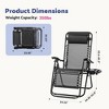 JIONJOY Folding Zero Gravity Metal Steel Outdoor Patio Sling Chaise Lounge Chair with Headrest (Set of 2) - 4 of 4