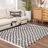 Hauteloom Kieu Black & White Checkered Shag Rug - 2 of 4