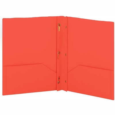 Enday Plastic 2-Pockets Poly Portfolio W/ 3 Prongs