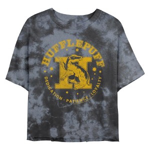 Junior's Harry Potter Hufflepuff Distressed Stamp T-Shirt - 1 of 4