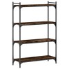 vidaXL Bookcase 4-Tier Smoked Oak 31.5 in.x11.8 in.x47.2 in. Engineered Wood - image 2 of 4