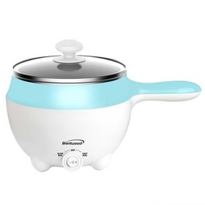 Brentwood Stainless Steel 1.6 Quart Electric Hot Pot Cooker and Food Steamer in Blue - 1 of 4