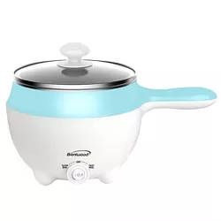 Brentwood Stainless Steel 1.6 Quart Electric Hot Pot Cooker and Food Steamer in Blue
