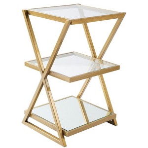 Mark & Day Lermoos 26"H x 15"W x 15"D Modern Gold End Table - 1 of 4