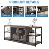 TV with Storage Cabinet and Mesh Doors, Wood Rustic TV Console, 2 Tier TV Table for Living Room Bedroom Office, Media Cabinet - 4 of 4
