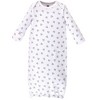 Hudson Baby Infant Girl Cotton Long-Sleeve Gowns 4pk, Sparkle, 0-6 Months - 3 of 4