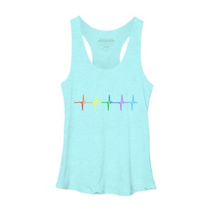 Adult Design By Humans Pride Rainbow Heartbeat By Thingsandthings Racerback Tank Top - 1 of 2