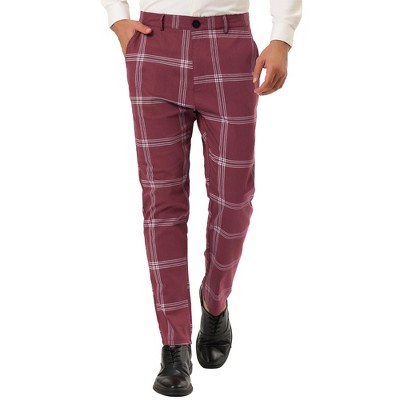 Lars Amadeus Men's Plaid Casual Slim Fit Flat Front Checked Printed ...