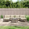 vidaXL Anthracite Poly Rattan Modular Patio Lounge Set// 7-Piece Outdoor Sofa Set with Cushions//Weather-Resistant Garden Furniture - 2 of 4
