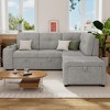 94" Convertible L-Shaped Sectional Sofa with Pull-Out Bed, Movable Ottoman & Stool, Hidden Storage, USB Ports & Cup Holder - 2 of 4