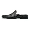 Santimon Men's Woven Leather Mules Stylish Slip-on Backless Loafers - 3 of 4