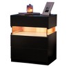 Angel Sar LED Nightstand with 3 Drawers, Black Bedside Table with 3 Modes LED Lights - 4 of 4