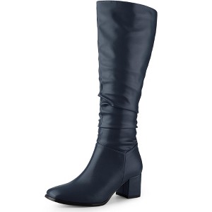 Perphy Women's Halloween Square Toe Chunky Heel Wide Calf Knee High Boots - 1 of 3