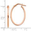 Black Bow Jewelry 1.5mm Square Tube Oval Hoop Earrings in 14k Rose Gold, 26mm (1 Inch) - 4 of 4