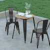 Emma and Oliver Indoor/Outdoor Dining Table, 23.75" Round All Weather Poly Resin Top with Steel Base - 3 of 4