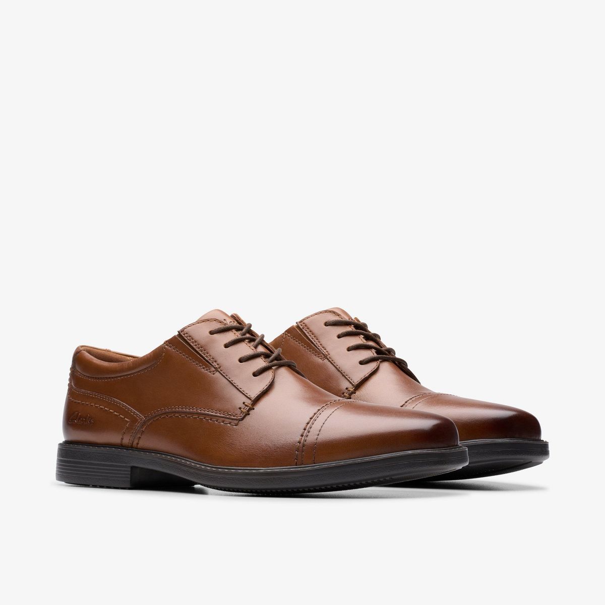Clarks Mens Dresslite Cap Tan Leather Shoes - thumbnail 5