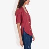 Anna-Kaci Women's Short Sleeve Button Down Shirt with V-Neckline Relaxed Fit - 3 of 4