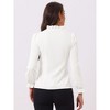 INSPIRE CHIC Women's Elegant Long Sleeve Ruffle Tie Neck Business Work Top - 4 of 4