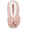 Memoi Women's Precious Pearls Chenille Bow Accent Plush Lined Slippers - 3 of 4