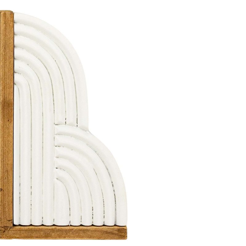 Set of 2 Cloud Bookends White Wood & MDF by Foreside Home & Garden, 4 of 9