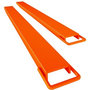 Heavy Duty Steel Pallet Fork Extensions for Forklifts – 4.5 Inch Wide, 72 & 96 Inch Length Options, 4600 lb Capacity, Easy Install – Yellow/Orange - 1 of 4