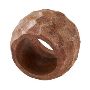 Saro Lifestyle Chunky Wood Dinner Napkin Rings (Set of 4) - 1 of 4