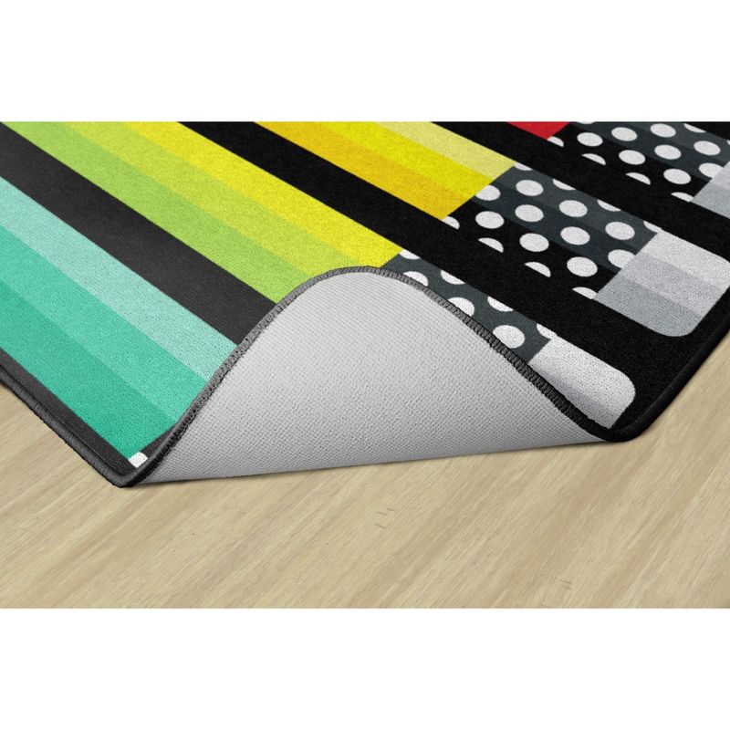 7'6"x11' Rectangle Indoor and Outdoor Pencils Nylon Accent Rug Multicolored - Flagship Carpets, 5 of 7