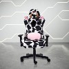 Vynxaria TS85 COW Print LUXX Series Gaming Chair - Stylish Brown & White Comfort - 4 of 4