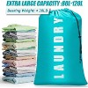 2 Pack Large 24" x 36" Travel Laundry Bags, Cyan + Gray Dirty Clothes Organizers for Camping - 4 of 4