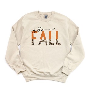 Simply Sage Market Women's Graphic Sweatshirt Leopard Hello Fall - 1 of 2