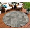 Taupe Beige And Gray Geometric Washable Indoor Outdoor Area Rug - 2 of 4