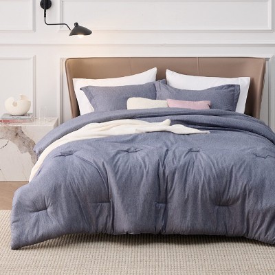 Bedsure | 2/3 Pcs Comforter Set Solid Cationic Dyeing Soft & Cozy Bedding Set