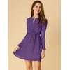 INSPIRE CHIC Women's Choker V Neck Vintage Flared Gilding Metallic Shiny Star A-Line Dress - 2 of 4