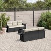 vidaXL 7 Piece Patio Sofa Set with Cushions - Black and Cream - 2 of 4