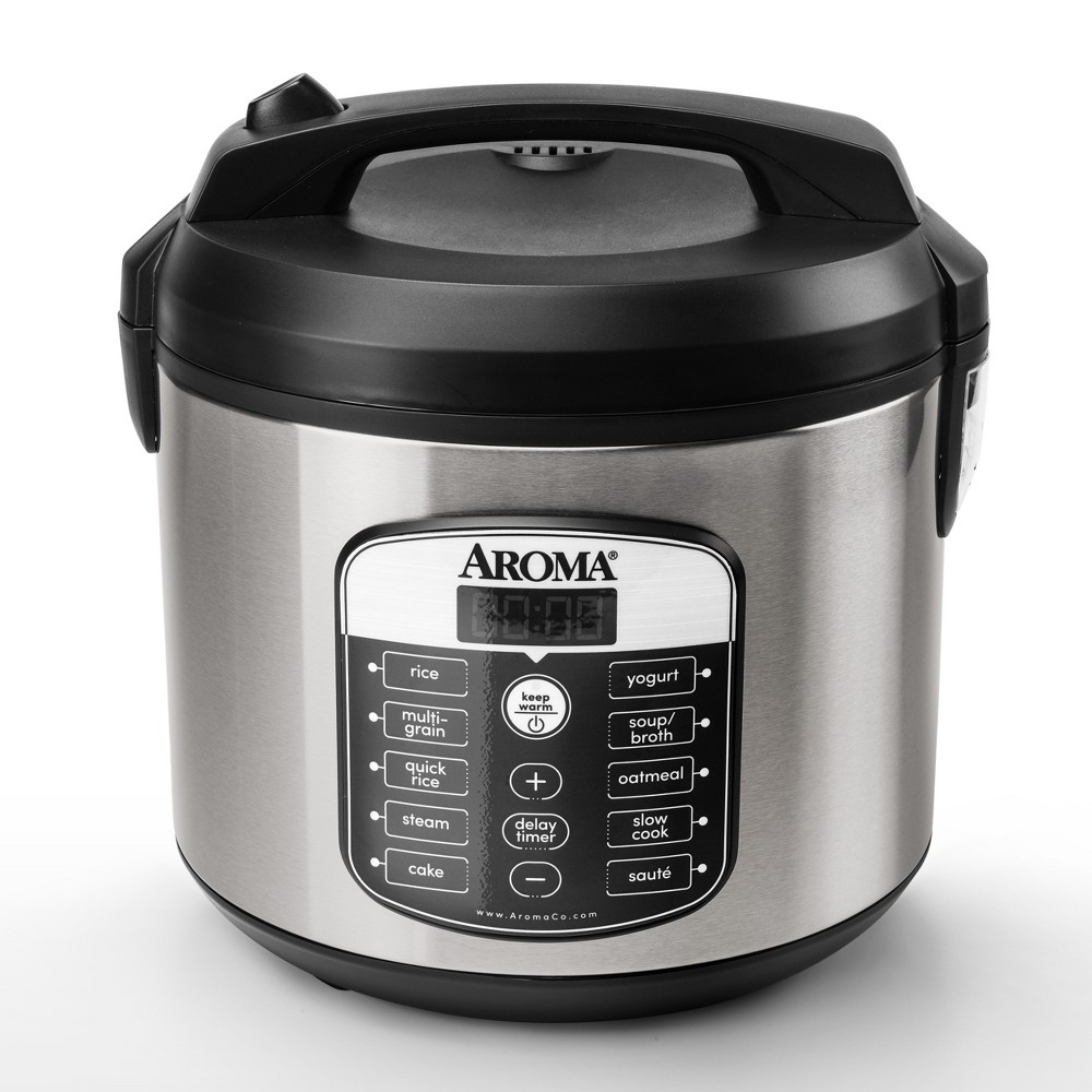 Aroma 20 Cup Digital Multicooker &amp; Rice Cooker - Stainless Steel