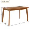 Homy Casa 47" Mid-Century Wood Dining Table, Modern Rectangle Kitchen & Dining Room Table, Brown - 3 of 4
