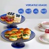 Amici Home Diamond Footed Glass Cake Stand, Round Vintage Style Cake Plate, Serving Platter for Cupcakes and Cookies, 10” D X 3.7” H - 3 of 4