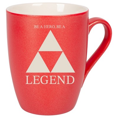 100 North Three Scales 10 Ounce Crimson Red Metallic Finish, Comfortably Fits Your Hands, New Bone China Coffee Tea Cup Mug, Be A Hero, Be A Legend