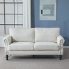 68'' Faux Leather 2-Seater Sofa with Nailhead Trim, Rolled Arms and Wooden Legs - 2 of 4